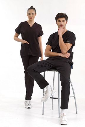 لباس کار مشکی ÇİZGİ MEDİKAL - کد 681839948