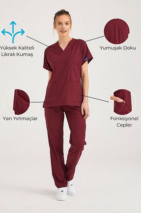 لباس کار زرشکی Pozitif Üniforma - کد 890831825