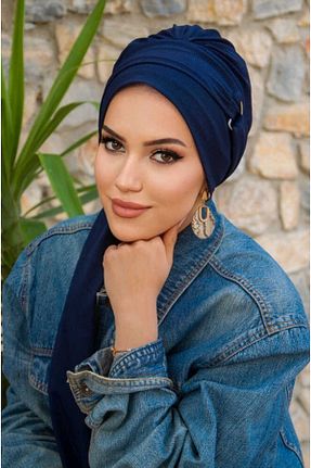 کلاه شنای حجاب سرمه ای زنانه Aişe Tesettür - کد 799718822