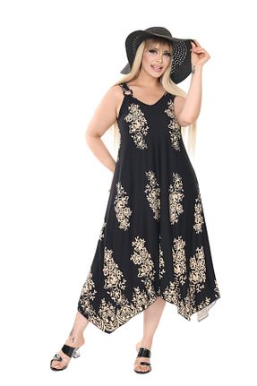 لباس سایز بزرگ مشکی زنانه ویسکون MELSAY - کد 934454661