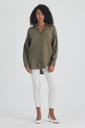 پیراهن خاکی زنانه اورسایز macharel jeans - کد 860197314