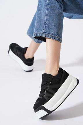 کفش اسنیکر مشکی زنانه بند دار Moda Pie - کد 934483855