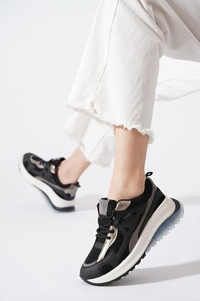 کفش اسنیکر مشکی زنانه بند دار Moda Pie - کد 934483838