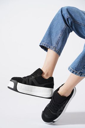 کفش اسنیکر مشکی زنانه بند دار Moda Pie - کد 934483855