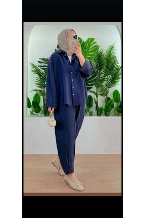 ست بالاتنه و پائین تنه سرمه ای زنانه MY - کد 935525544