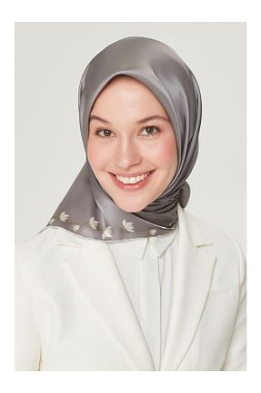 روسری قهوه ای کرپ ساتن ابریشم Armine - کد 265720140