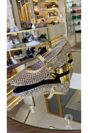 کفش استایلیتو طلائی پاشنه ضخیم KRISTE BELL - کد 934529786