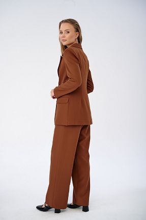 ست بالاتنه و پائین تنه قهوه ای زنانه بافتنی sdf line - کد 934522672