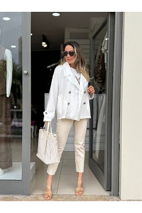 ترنچکت سفید زنانه Liyosel Rozella Butik - کد 922704419