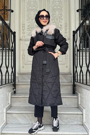 کاپشن حجاب مشکی زنانه پلی استر Kayra - کد 934538848