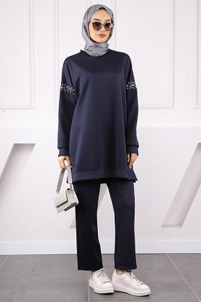 ست بالاتنه و پائین تنه حجاب سرمه ای زنانه رگولار İmajButik - کد 934561886
