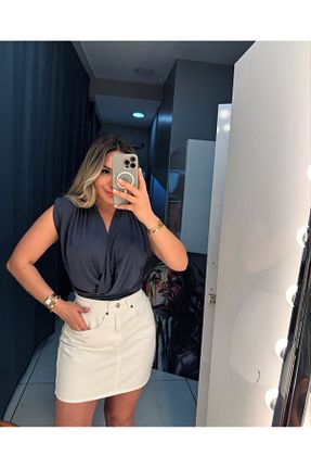 دامن سفید زنانه پارچه Akça Butik - کد 934576751