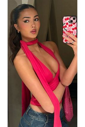 بلوز صورتی زنانه ساده quella atelier - کد 934589906