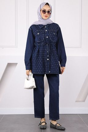 ست بالاتنه و پائین تنه حجاب سرمه ای زنانه رگولار İmajButik - کد 934588419