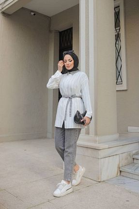 ست بالاتنه و پائین تنه حجاب طوسی Shift YAREN CLARA - کد 934598436