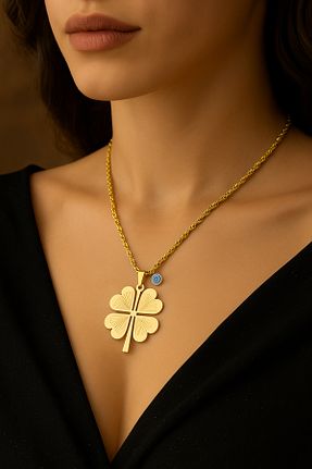 گردنبند استیل ( فولاد ) زرد زنانه استیل (فولاد) glanssieraad - کد 934555691
