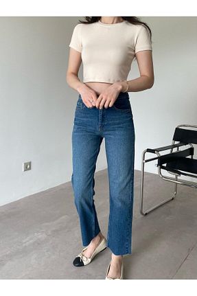 شلوار جین آبی زنانه پاچه گشاد Bade Butik - کد 934598431