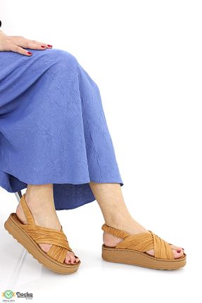 صندل قهوه ای زنانه پاشنه پر Mammamia - کد 934635055