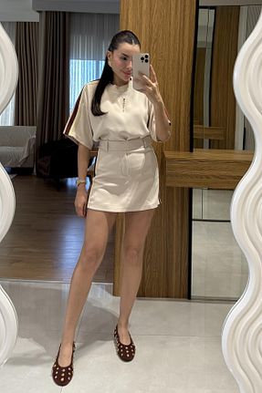 ست بالاتنه و پائین تنه نباتی زنانه بافتنی Tulipabutik - کد 933438714