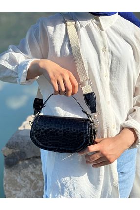 کیف دوشی مشکی زنانه چرم مصنوعی MONA - کد 901538401