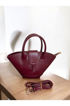کیف دوشی زرشکی زنانه چرم مصنوعی Melos Butik - کد 902984507