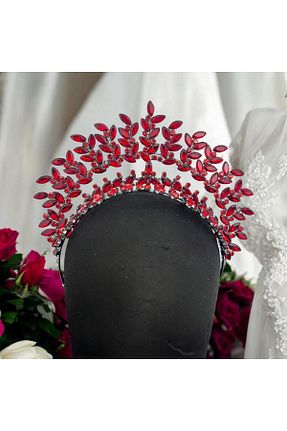 تاج قرمز زنانه فلزی Sabek Bujiteri - کد 934749842