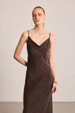 لباس قهوه ای زنانه بافتنی Gusto - کد 934750829