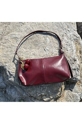 کیف دوشی زرشکی زنانه چرم مصنوعی SİNİSA BAG - کد 929705992