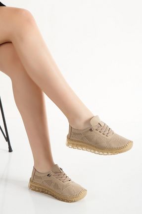 کفش کژوال بژ زنانه چرم خالص MOKKASHOES - کد 938512534