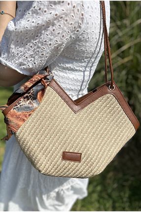 کیف دوشی قهوه ای زنانه چرم مصنوعی SİNİSA BAG - کد 929745624