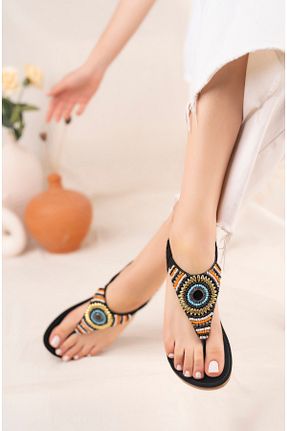 صندل مشکی زنانه پاشنه تخت Khayt - کد 315841654