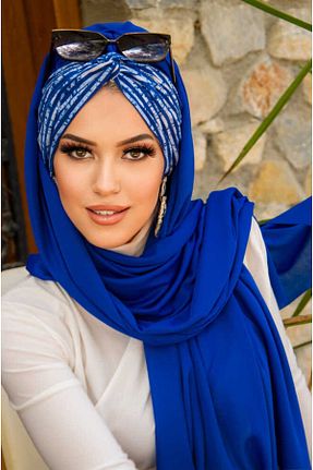 شال سرمه ای زنانه پنبه پلی استر Aişe Tesettür - کد 815616662