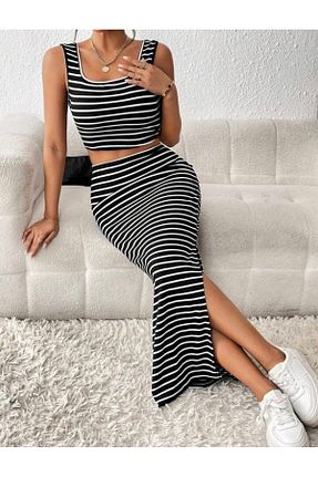 ست بالاتنه و پائین تنه مشکی زنانه لیکرا hipnoz butik - کد 936051905