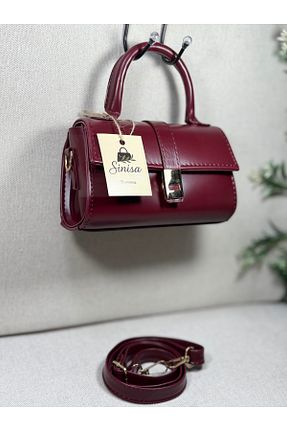 کیف دوشی زرشکی زنانه چرم مصنوعی SİNİSA BAG - کد 934829826