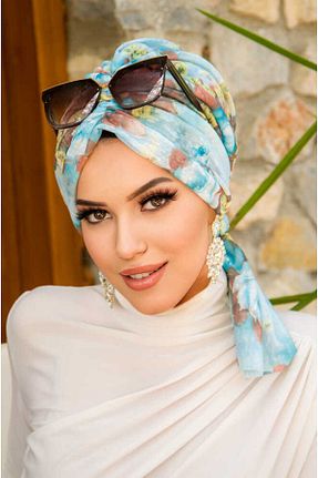 کلاه شنای حجاب آبی زنانه Aişe Tesettür - کد 934836518