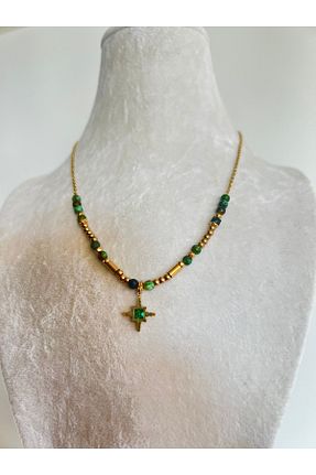 گردنبند جواهر سبز زنانه سنگ طبیعی Enki Design - کد 934878017