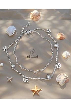 خلخال نقره قهوه ای زنانه ZERİUM - کد 934741610