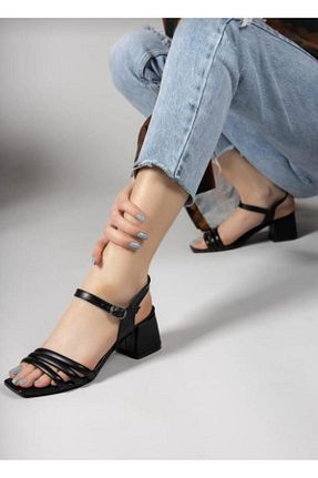 صندل مشکی زنانه پاشنه ضخیم B BİLMEZLER - کد 936079207