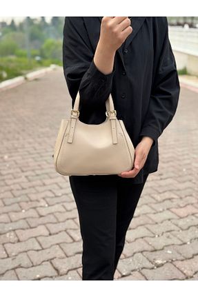 کیف دوشی بژ زنانه چرم مصنوعی MONA - کد 901584072