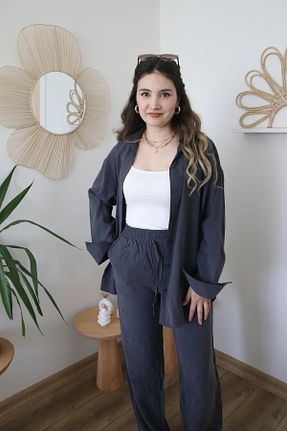 ست بالاتنه و پائین تنه بنفش زنانه اورسایز Nihanello Butik - کد 936316999