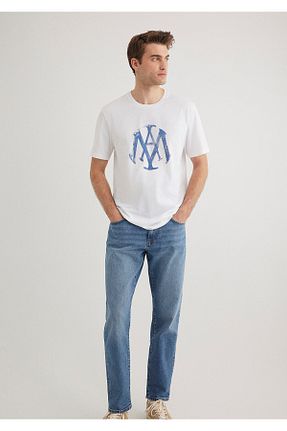 تیشرت سفید مردانه یقه دوچرخه Mavi - کد 3410957