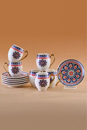 فنجان قهوه رنگی 6 نفره Karaca - کد 933785916