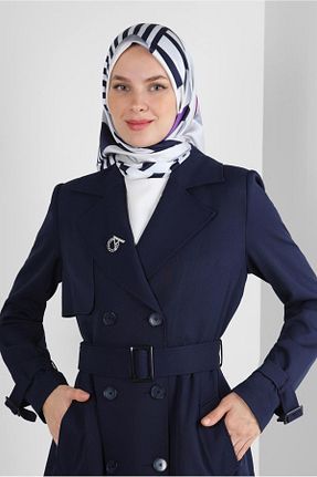روسری سرمه ای پلی استر Alvina - کد 799159496