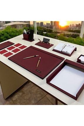 ست رومیزی اداری زرشکی Eren Ofis - کد 932865238