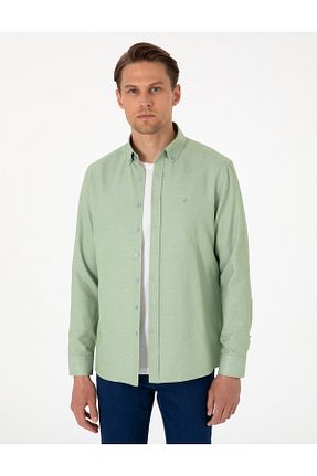 پیراهن سبز مردانه اسلیم فیت Pierre Cardin - کد 932872242