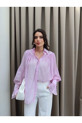 پیراهن بنفش زنانه اورسایز ESRAHELVACI - کد 932881731
