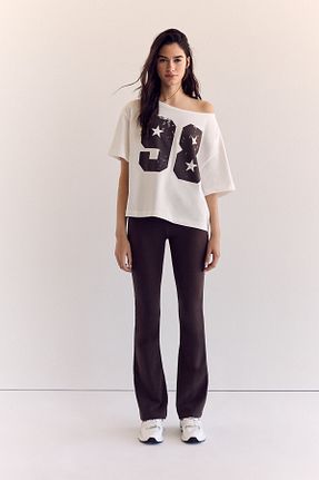 تیشرت نباتی زنانه سایز بزرگ Stradivarius - کد 932875423