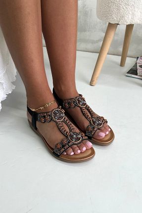 صندل مشکی زنانه پاشنه تخت akerler - کد 932881677