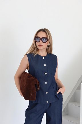 ست بالاتنه و پائین تنه سرمه ای زنانه جین Laluvia - کد 932905470