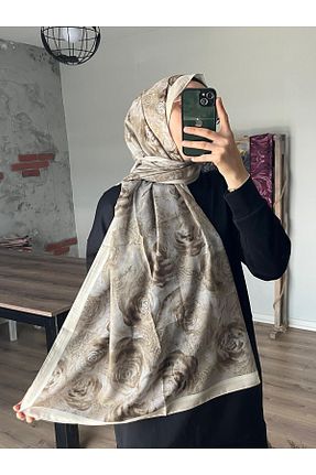 شال بژ زنانه پنبه پلی استر Merwiss - کد 932905477